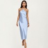 Anna-Kaci Lounge Women's Strapless Midi Slip Dress with Floral Appliqué Halter Detail and Sleek Smooth Silhouette - 3 of 4