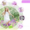 DSVIMOY 20 inch Girls Bike with Basket for 7-10 Years Old Kids, No Training Wheels Included, Purple, 55.51"*21.26"*32.48" - 2 of 4