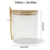 Unique Bargains with Bamboo Lid & Spoon Decorative Jars Wood Color Clear 1 Set - 3 of 4