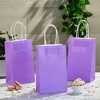 Blue Panda 25 pcs 5"x3.15"x9" Purple Kraft Paper Gift Bags, Party Favor, Shopping Bags with Handles - 3 of 4