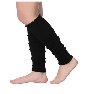 Isadora Paccini Women's 80s Style Ribbed Leg Warmers Alluring Midnight Black Elegance for Parties & Sports Accessories - 1 of 1