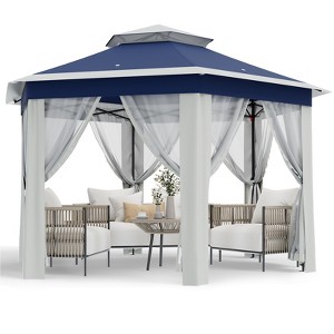 79.5" Portable Gazebo Tent, Outdoor Canopy Tent with Mosquito Netting, Double-Layer Pop Up Canopy for Backyard & Patio, Weather-Resistant Pergola - 1 of 4