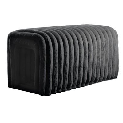FONTOI Ottoman Storage Bench, Pet Supplies, Corduroy Bench for Living Room, Entryway, Bedroom, Black, 16.93"*16.53"*33"