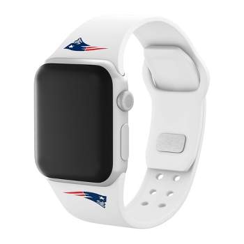 NFL New England Patriots Apple Watch Compatible Silicone Band - White