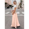 Women's High Waist Skirt, Flowy Chiffon Pleated Maxi Skirt Light Pink - 3 of 4