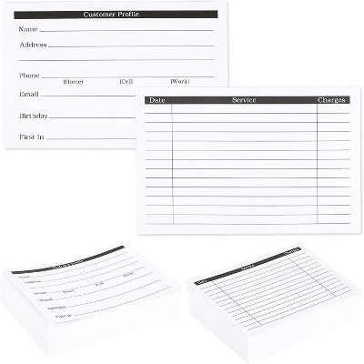 Okuna Outpost 100 Pack Customer Profile Cards for Office and Business (4 x 6 In)
