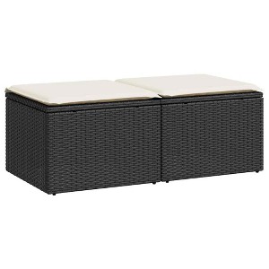 vidaXL Garden Sofa Set - Black and Cream - 1 of 4
