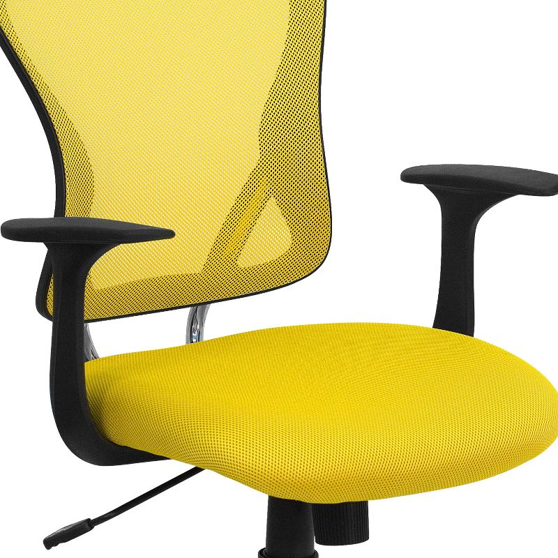 Emma and Oliver Mid-Back Mesh Swivel Task Office Chair with Chrome Base and Arms, 6 of 14