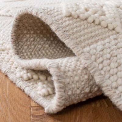 Ivory Hand-Knotted Wool and Viscose 4' x 6' Area Rug
