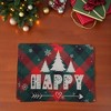 Unique Bargains Christmas Place Mats Linen Red Green 13"x17.7" 2 Pcs - 2 of 4