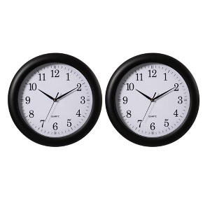 Clockswise 13.75 Inch Plastic Round Battery Operated Simple Modern Wall Clock - Office, Livingroom, Dining Room, Bedroom and Kitchen Wall Decor - 1 of 4