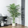 DR.Planzen 5FT/6FT Artificial Palm Tree Faux Plants Indoor Outdoor Large Fake Tree with White Pot for Home Office Decor - 4 of 4