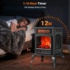 Etust Electric Fireplace Heater, 3D Flame with Adjustable Brightness, Timer & Safety Protection, Indoor Space Heater - 3 of 4