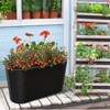 All-Weather Tall Planter - Modern Plastic Planter with Removable Insert Bucket for Indoor/Outdoor Use,  UV Protected, Perfect for Garden Decoration - 4 of 4