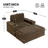 42"W Chaise Lounge, Oversized Accent Chair Sofa Bed, Upholstered Sleeper Lounge Chair with Storage Ottoman -ModernLuxe - 3 of 4