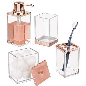 mDesign Plastic Bathroom Vanity Countertop Organizers, Set of 4