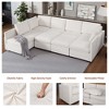 ODK Modular Sectional Sofa, Comfy L-Shaped Convertible Sleeper Sofa Bed with Ottoman, Modern 6-Seater Sectional Couch for Living Room, Beige - 4 of 4