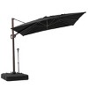 Crestlive Products 9x11FT Cantilever Umbrella UV30+ Outdoor 360 Degree Rotation Offset Umbrella 6 Heights Adjustable with Base - 3 of 4
