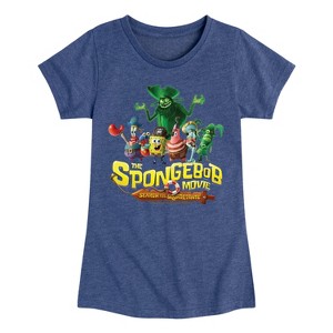 Girls' - Spongebob Squarepants - Spongebob: The Search For Squarepants Logo Fitted Short Sleeve Graphic T-Shirt - 1 of 4