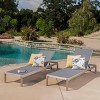 Cape Coral Set of 2 Aluminum & Mesh Chaise Lounge - Silver/Dark Gray - Christopher Knight Home: Water-Resistant Patio Furniture - 2 of 4