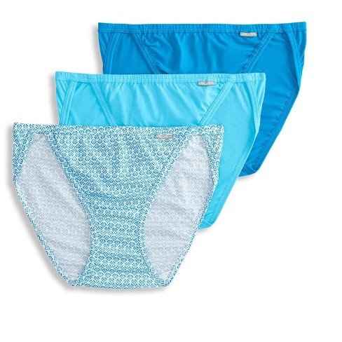 Jockey Womens Elance String Bikini 3 Pack Underwear String Bikinis 100%  Cotton 7 Teal/teal Trellis/turquoise : Target