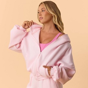 Blogilates Women's Marshmallow Full Zip Hooded Sweatshirt - 1 of 4
