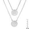 Steeltime Ladies stainless steel st benedict double circle laser engraved scapular religious necklace. Color Options: Silver, Gold - 3 of 4