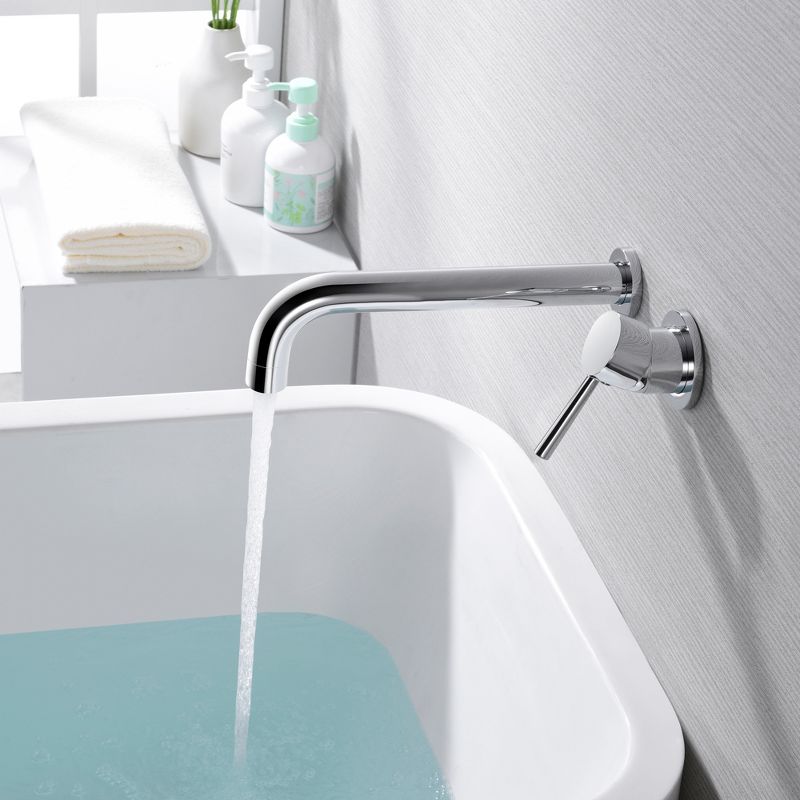 Sumerain Tub Filler Wall Mount Bathtub Faucet Extra Long Spout, Single Handle with High Flow, Chrome, 4 of 9
