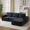 KWPZQEB 99'' Modular Sectional Sofa Couches, L-Shape Couch with 3 Pillows, 3-Seat Sofa with Chaise, Comfy Sectional Couches for Living Room - 2 of 4
