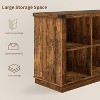 8 Cube Book Shelf, Rustic Farmhouse Wood Horizontal Bookshelf, Long Freestanding Bookcase Cabinet, 2-Tier Storage Organizer for Living Room, Entryway - 2 of 4