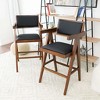 Vynxaria Black Dining Chairs - Mid-Century Modern Counter Seating with Elegant Design - 2 of 4