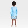 Toddler Boys' Disney Toy Story Long Sleeve Rash Guard Swim Set - Blue - 2 of 4