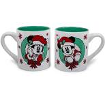 Silver Buffalo Mickey and Minnie Mouse Holiday Mugs, Set of 2 | Each Holds 14 Ounces