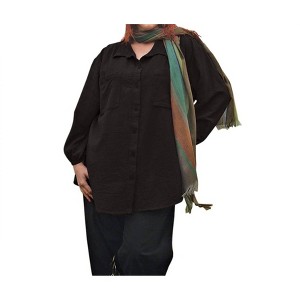 Women's Long Sleeve Button Up Shirt - Plus - On The Plus Side - 1 of 2