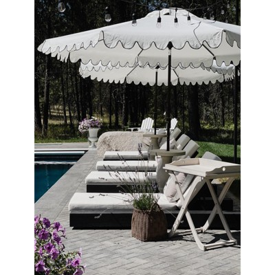 Venice 11-Foot White and Black Aluminum Patio Umbrella
