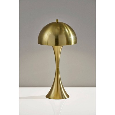 Antique Brass Hourglass Table Lamp with Dome Shade and Touch Sensor