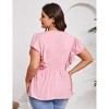 Womens Plus Size Short Sleeve Peplum Summer Tops - 2 of 3