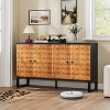 32 In. Retro Style Four Door Wooden Storage Cabinet, Multifunctional Decorative Cabinet With Geometric Patterns - 2 of 4