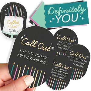 Big Dot of Happiness Called Out Birthday Card Game, Birthday Party Game, Fun Party Card Games, Happy Birthday Card Games, 32 Cards and 10 Arrows - 1 of 4