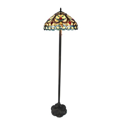 Chloe Lighting Hayden Tiffany-style 2 Light Crystal Design Floor Lamp 18" Shade