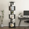 Lirago,19.68"L*19.68"W*74.8"H, 6-Tier Rotating Bookshelf with Acrylic Shelves & Anti-Tip Base - Multi-Functional Storage for Living,Black - 2 of 4