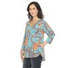 White Mark Women's Vibrant Boho Swing Top - 2 of 4