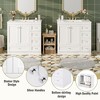GDFStudio Baynes 72" Double Ceramic Sink Bathroom Vanity with Ample Storage - 4 of 4