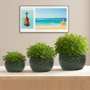 Wooakway 15" Dia Outdoor Indoor Ceramic Planter Pot Decorative Planter with Drainage Hole Patio Flower Pot - 1 of 4