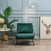 Nordlys Metal and Velvet Lounge Chair Vintage Style Upholstery Living Room - 3 of 4