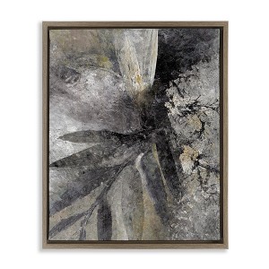 Stupell Industries Grey Abstract Botanical Floating Frame Canvas Art - 1 of 4