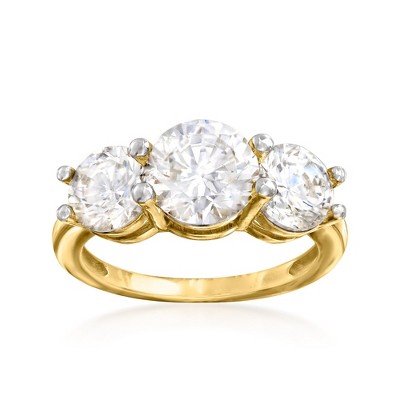 Ross-Simons 4.00 ct. t.w. CZ 3-Stone Ring in 14kt Yellow Gold