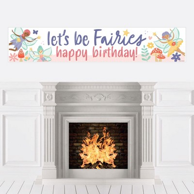 Big Dot of Happiness Let's Be Fairies - Happy Birthday Fairy Garden Decorations Party Banner