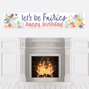 Big Dot of Happiness Let's Be Fairies - Happy Birthday Fairy Garden Decorations Party Banner - 1 of 4