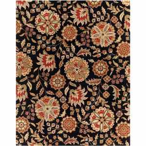 Hauteloom Heaters Black Floral Wool Carpet - 1 of 4